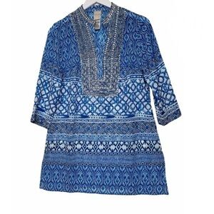 CHICO’S Blue / CZ / Sequins Coverup Size Small 4/6